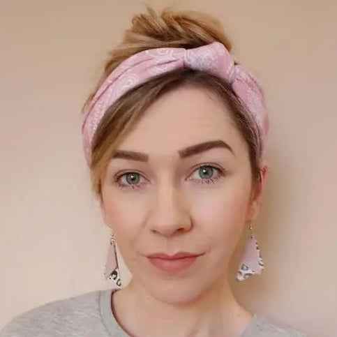Pastel leopard cork shard earrings