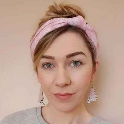 Pastel leopard cork shard earrings
