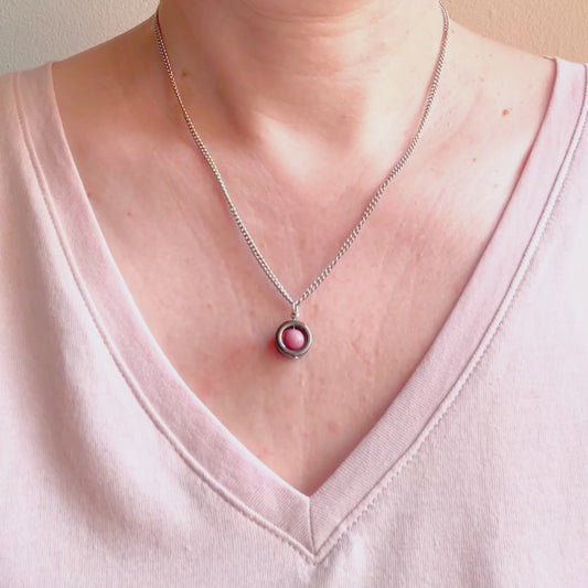 Rhodonite Fidget Spinner Necklace