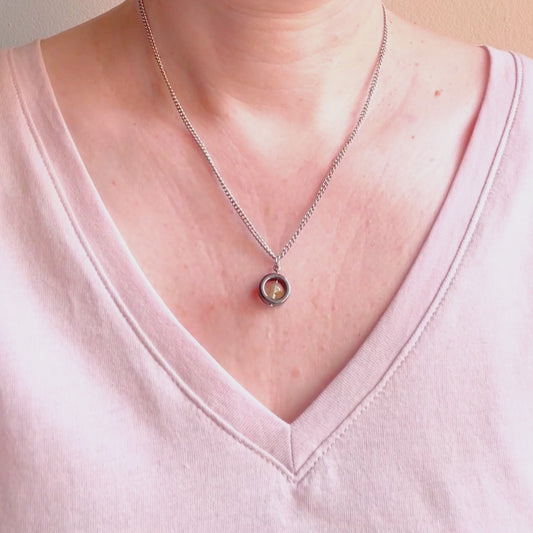 Citrine Fidget Spinner Necklace