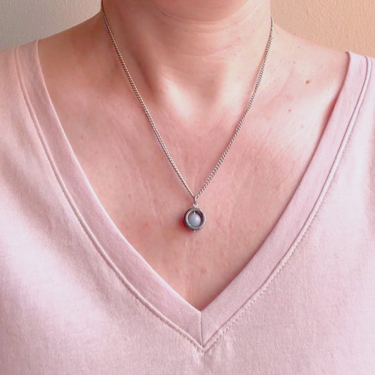 Angelite Fidget Spinner Necklace