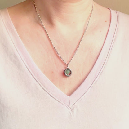 Green Aventurine Fidget Spinner Necklace