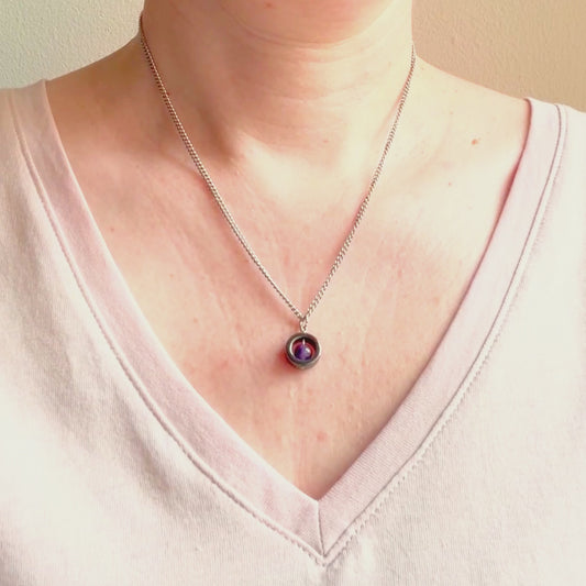 Amethyst Fidget Spinner Necklace