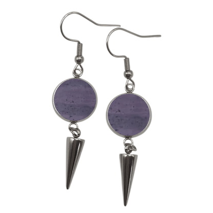 Spiked cork and steel earrings