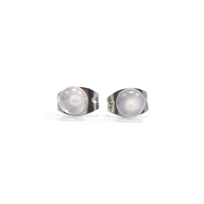 4mm Rose Quartz Ball Studs Hypoallergenic